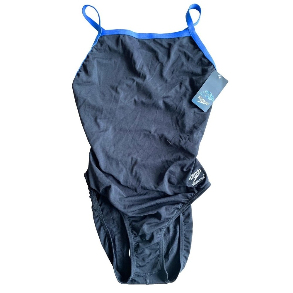 NWT peedo Endurance+ One Piece Swimsuit Black Training Competition Size 10/36